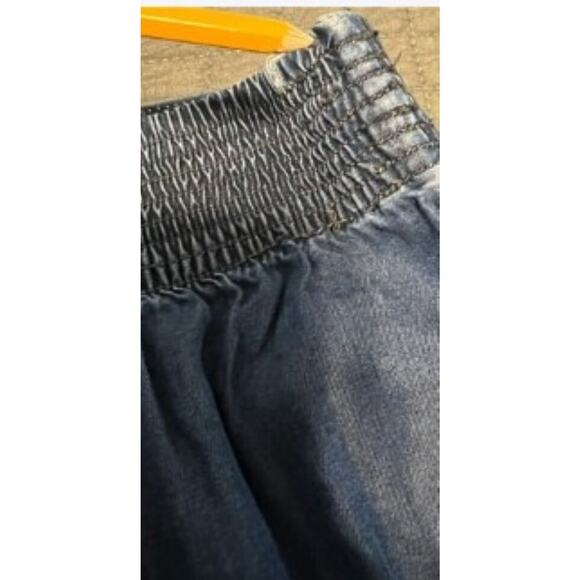 Zara Denim Women's Skirt Blue A Line Pull On Mini Pockets Western Size Medium - Picture 6 of 7